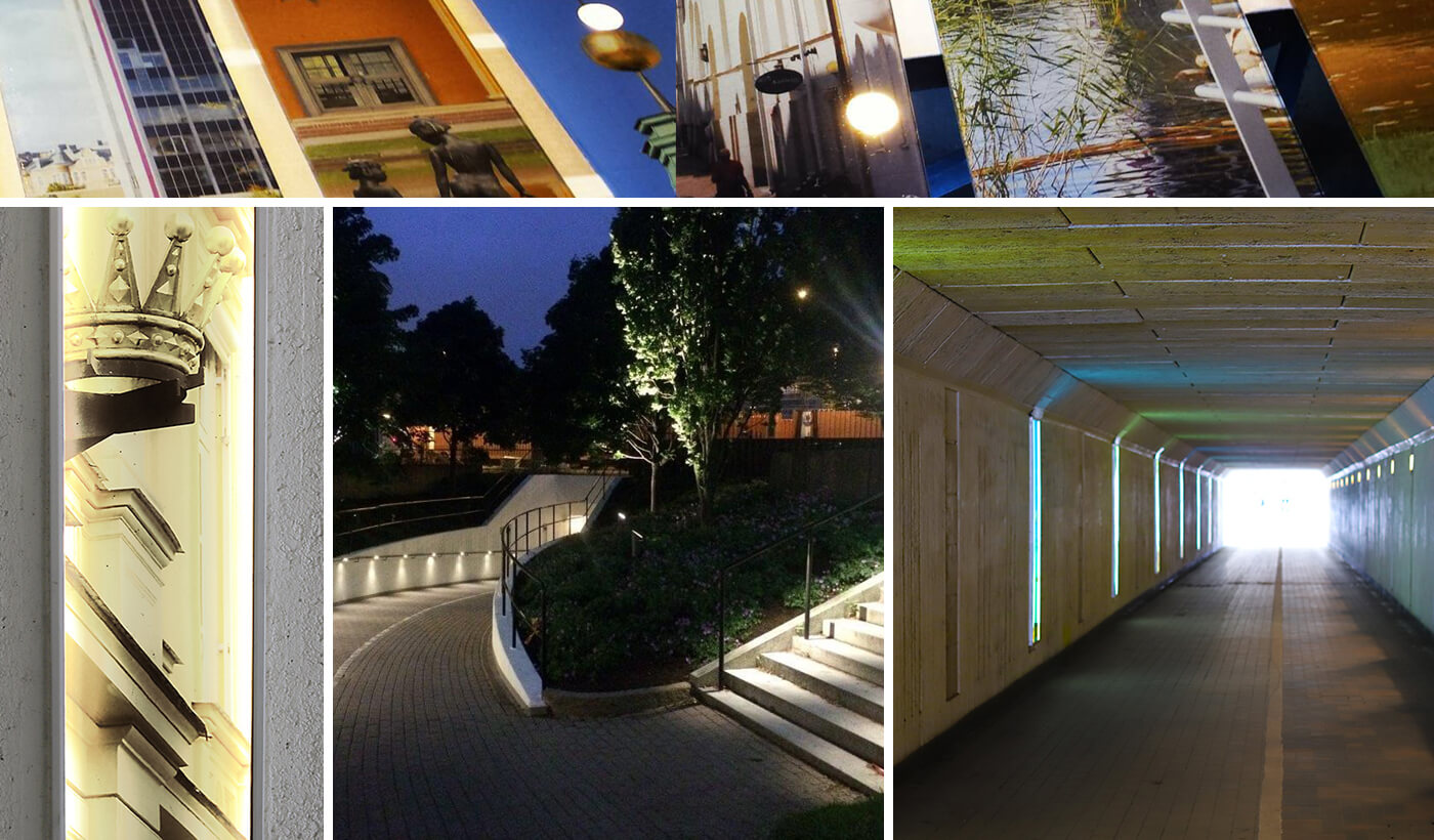 Kundprojekt Everstyle glaskakel med belysning Karlstad Vikentunneln